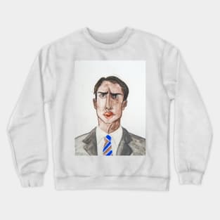 Indian Man, British Suit Watercolor portrait Crewneck Sweatshirt